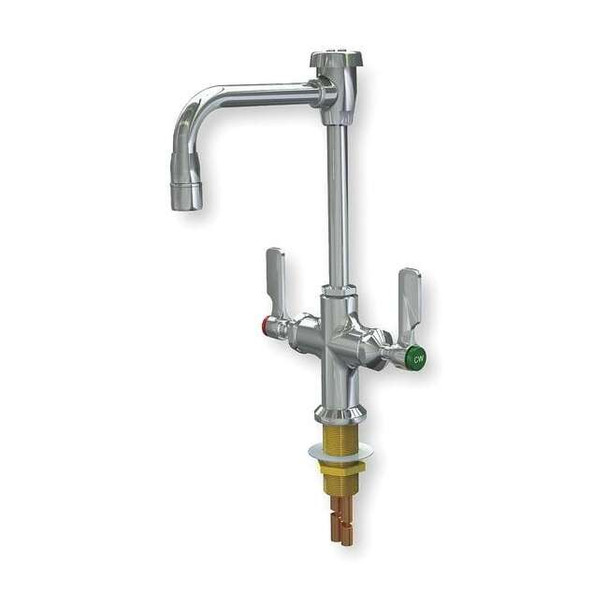Watersaver Manual Laboratory Faucet, Single Hole Mount, Chrome 1 Hole L414VB55LE