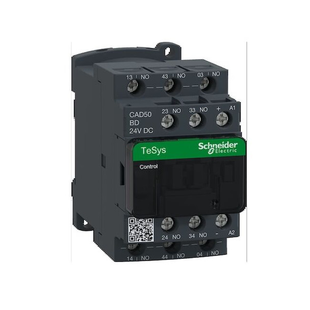 Schneider Electric IEC Control Relay,5NO,24VDC,10A CAD50BD