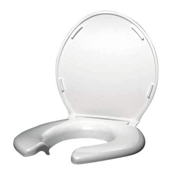 Big John Toilet Seat With Cover, ABS, Elongated or Round, White 3W