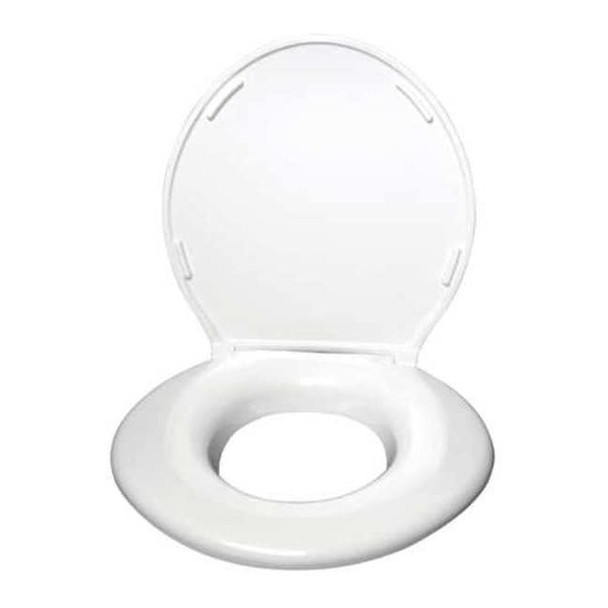Big John Toilet Seat With Cover, ABS, Elongated or Round, White 1W