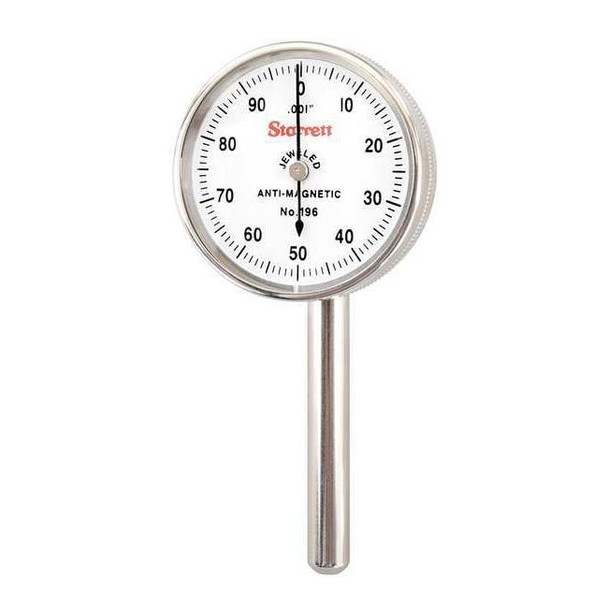 Starrett Dial Indicator,0 to 0.200 In,0-100 196B6