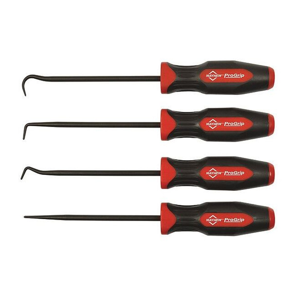 Mayhew Pro Pick And Hook Set,Steel,4 pcs.,13-3/4" L 13094