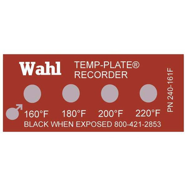 Wahl Non-Rev Temp Indicator,Mylar,PK10 240-161F