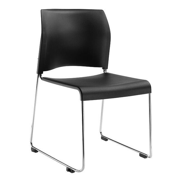 National Public Seating Stacking Chair 8800 Series, Plastic Black 88101110