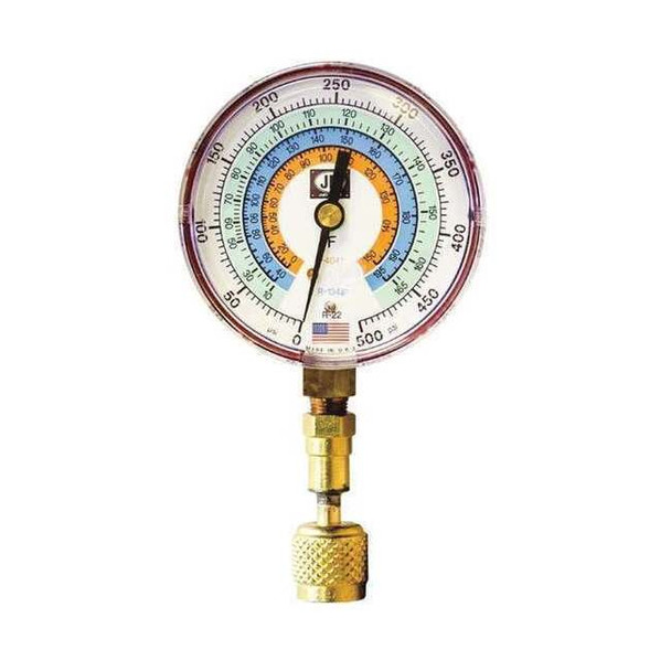 Jb Industries Test Gauge,Red,For R-22, R-134A, R-404A QC-G856
