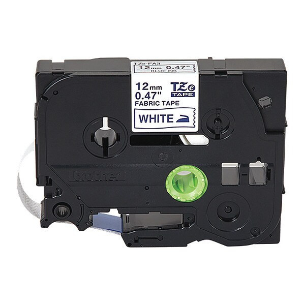 Brother Iron-On Label,Blue/Wht,.47" x 9.8 ft. TZEFA3G