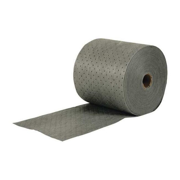 Sorbent Roll, 24 gal, 15 in x 150 ft, Universal, Gray, Polypropylene