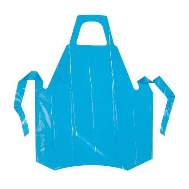 Polyco Bib Apron, Polyolefin, Blue, 55 in, Universal 46500