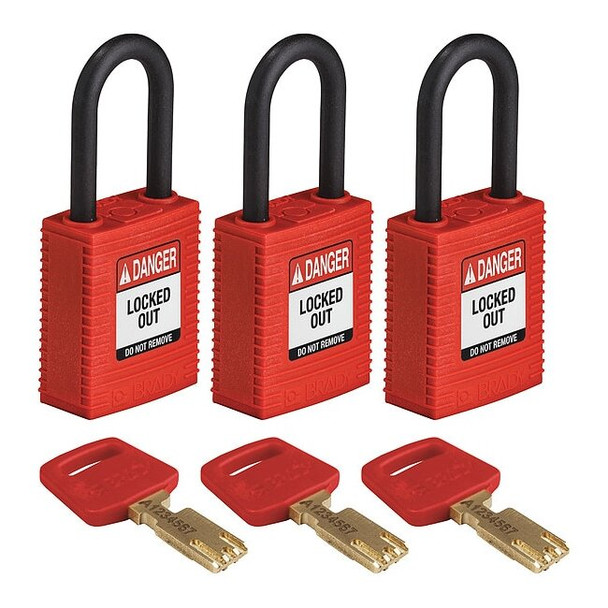 Brady NYL-RED-38PL-KA3PK