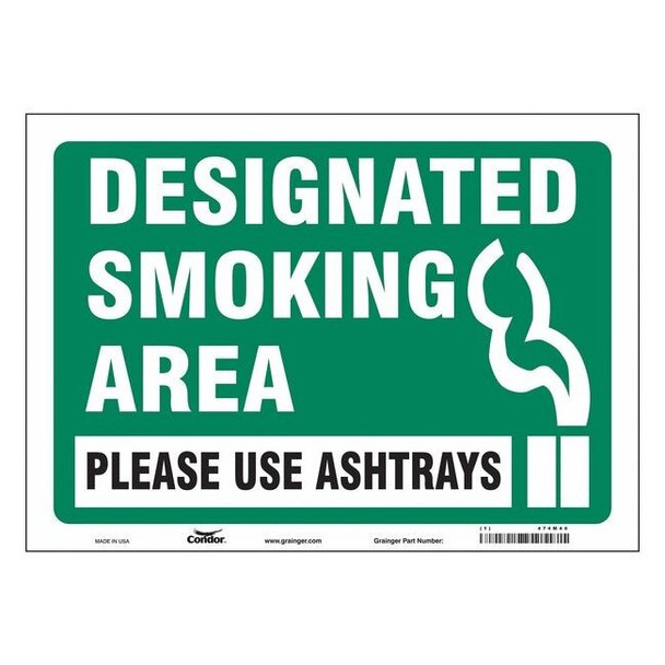 Safety Sign, 10" H, 14 in W, Vinyl, Horizontal Rectangle, English, 474M46