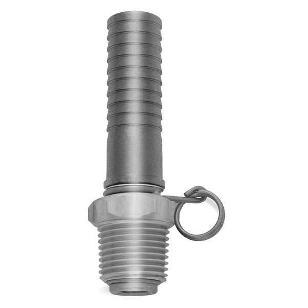 Sani-Lav Swivel Hose Adapt,3/4 MGHT/Hose Barb,SS N20S
