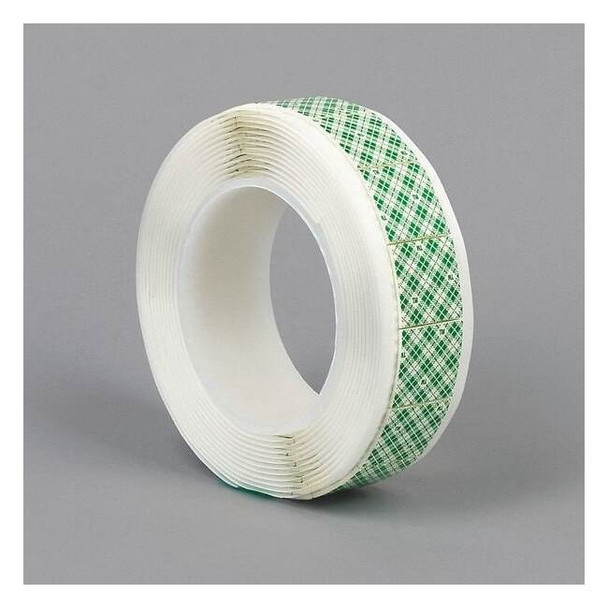Double-Sided Foam Tape, 1 in W, 1 in L, 1/16 in, Polyurethane Foam, Double-Sided