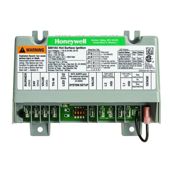 Honeywell Home Hot Surface Ignition Module, 120V AC S8910U3000