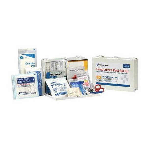 First Aid Kit and Housing, Metal 180 Components, 25 People Served