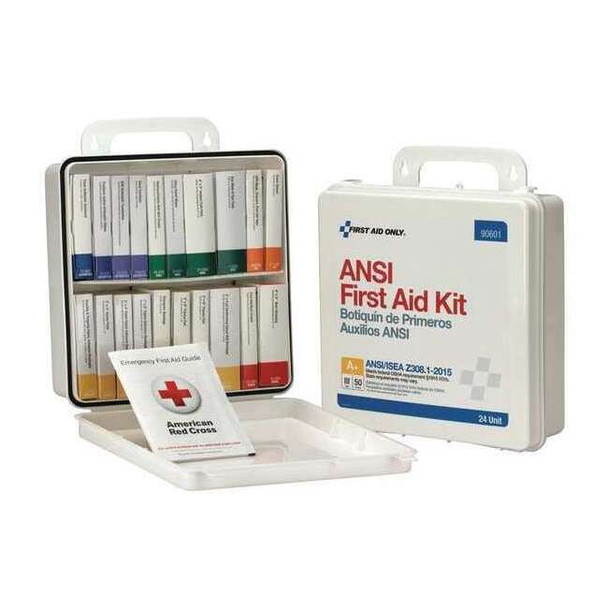 First Aid Kit and Housing, Plastic 129 Components, 25 People Served