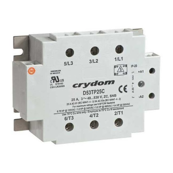 Crydom Solid State Relay, 3 Phase, Surface, SCR C53TP25C