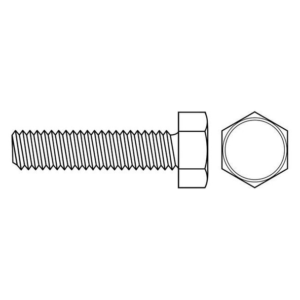 #10-32 x 2 in External Hex Hex Machine Screw, Zinc Plated Steel, 100 PK