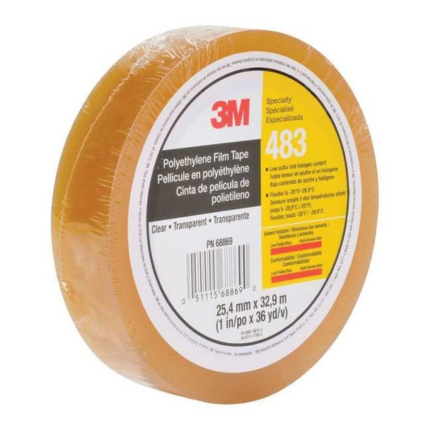 3m Sealing Tape, Transparent, 36 yd L, 1 in W 483
