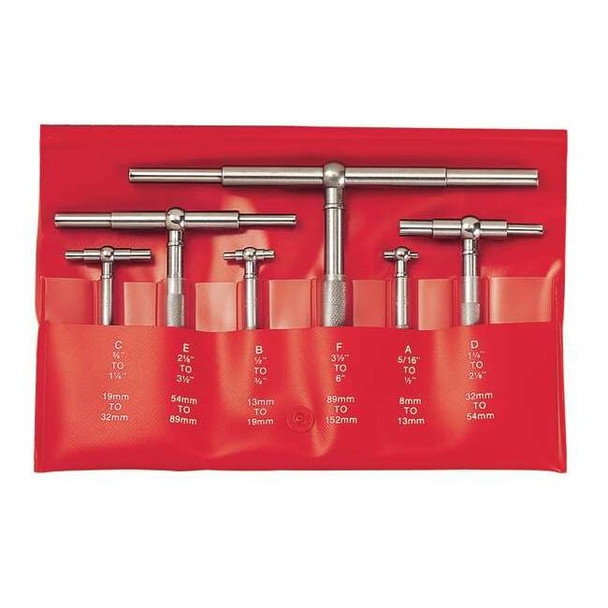 Starrett Telescoping Gauge Set,Number of Pieces 6 S579HZ