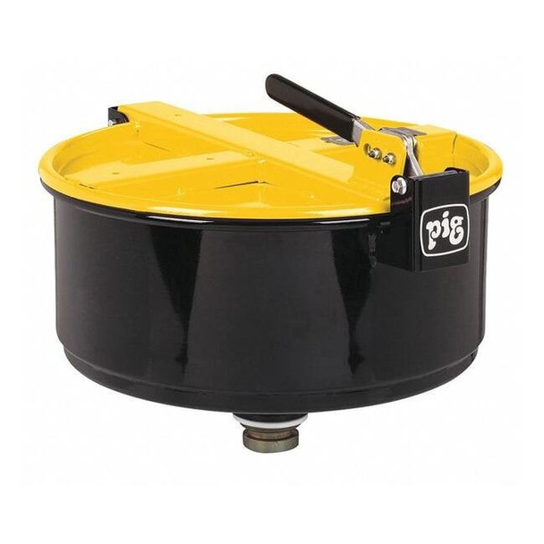 Pig Drum Funnel,Yellow,14-1/2" dia.,Steel DRM1210-YW
