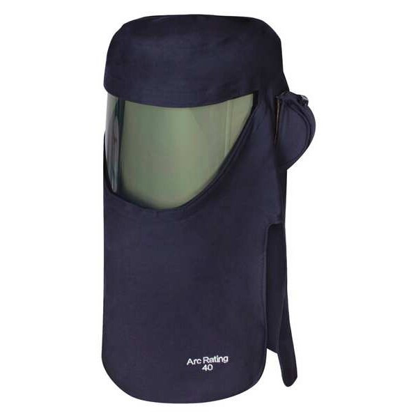 Arc Flash Hood, 4 PPE CAT, 40 cal/sq cm, Navy, Universal