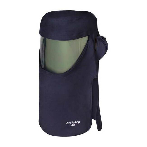 Arc Flash Hood, 4 PPE CAT, 40 cal/sq cm, Navy, Universal