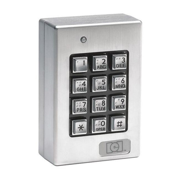 Linear Access Keypad Weatherizd,3inW,Gray/Black 212SE