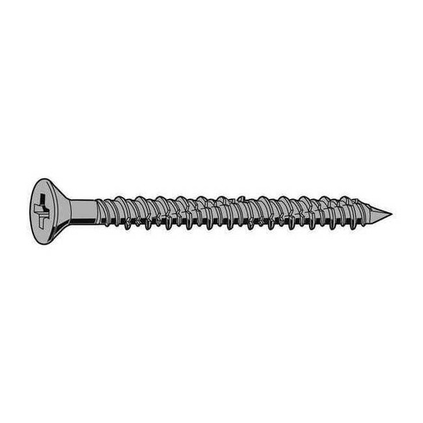 Concrete Screw, 3/4" Dia., Hex, 6 1/4 in L, Steel Zinc Plated, 10 PK