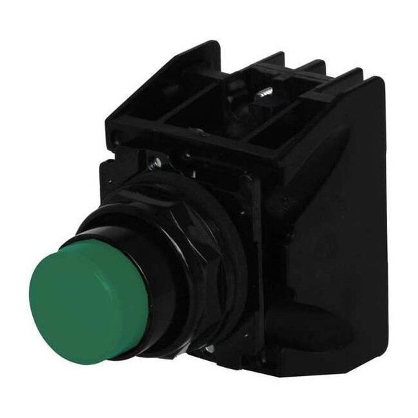 Eaton Hazardous Location Push Button, 30 mm, 1NO/1NC, Green E34EX708G