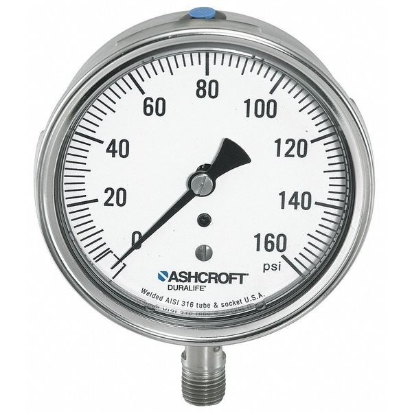 Ashcroft Gauge,Vacuum,30in Hg VAC to 0,3-1/2 in. 351009SW02LVAC