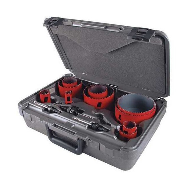 Morse Hole Saw Kit,Saw Sizes 7/8" to 4-1/2" MHS08E