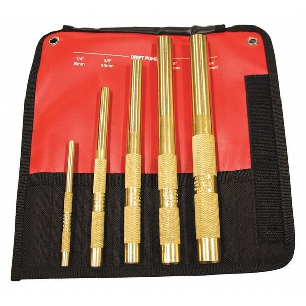 Mayhew Brass Drift Punch Set,5pcs 67003