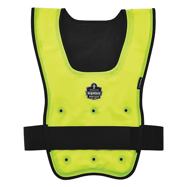Ergodyne Dry Cooling Vest, Nylon, Hook-and-Loop, Green, XL 6687