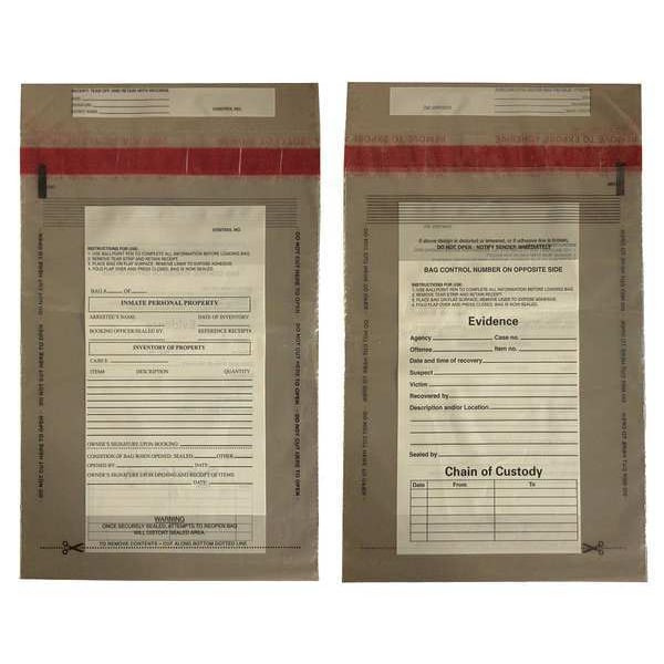 Cortech Evidence Bag,Dual Sided,12 x 9 In,PK100 C-3-2051