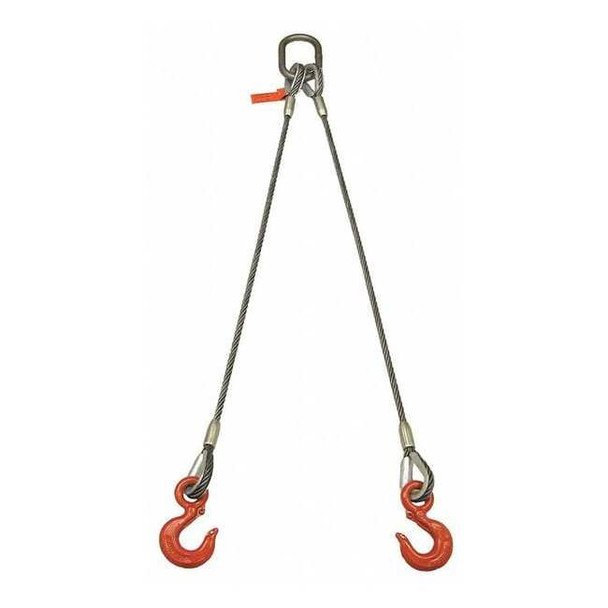 Lift-All Wire Rope Sling,2 ft L,5,000 lb Load Cap 382LBX2