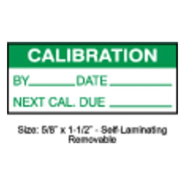 Stranco Calibration Label, ENG, Green/White, PK350, TCRSL2-22134 TCRSL2-22134