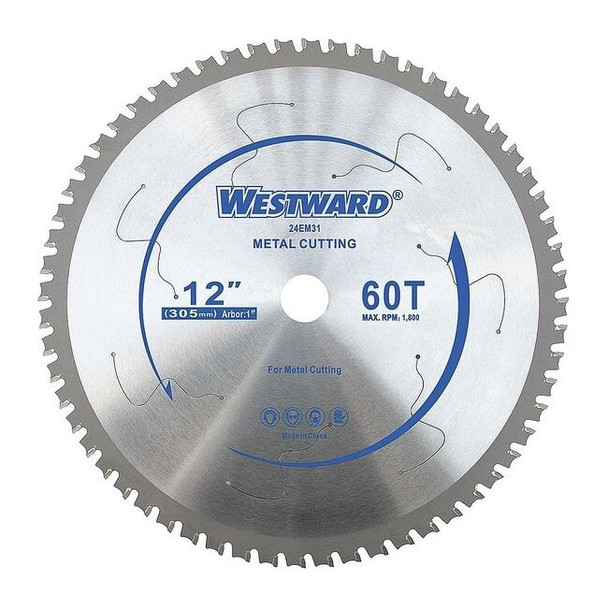 Westward CircularSawBlade,Carbide,Dia:12" 24EM31