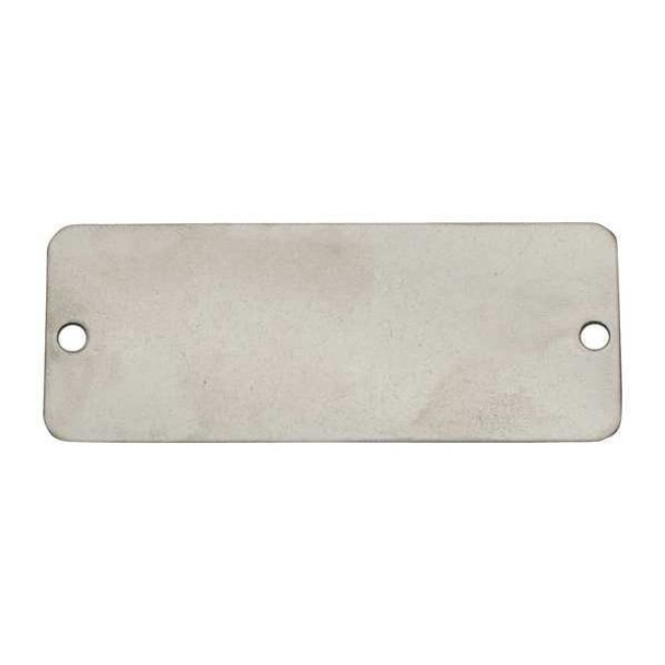 Blank Tag, Stainless Steel, 1 in H x 2 in W, Silver, Rectangle, 25 PK