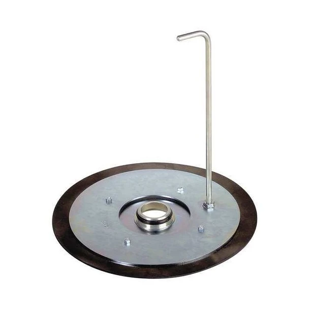 Follower Plate, For Container Size 5 gal, Metal, Dia 2 in, Includes Pull Rod