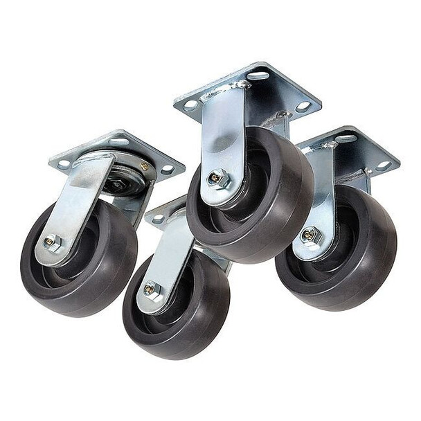 Manufacturer Varies Plate Caster Kit,Nylon,6",4800 lb.,PK4 5PKJ4