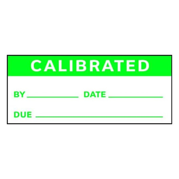 Stranco Calibration Label, ENG, Green/White, PK350, TCSL2-21003 TCSL2-21003