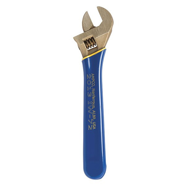 Ampco Safety Tools Adj. Wrench, Ins., Nonspark, 10", 1-5/16" IW-72