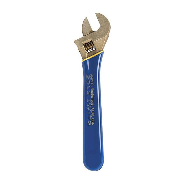Ampco Safety Tools Adj. Wrench, Ins., Nonspark, 10", 1-5/16" IW-72