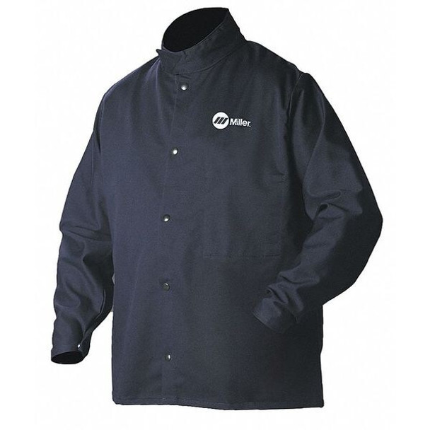 Miller Electric Welding Jacket,Navy,Cotton/Nylon,3XL 244755 Miller Electric Welding Jacket,Navy,Cotton/Nylon,3XL 244755
