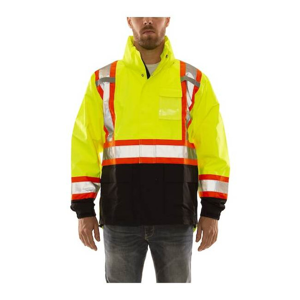 Tingley Rain Jacket, Polyester, Class 3 R, Green, L J24122C