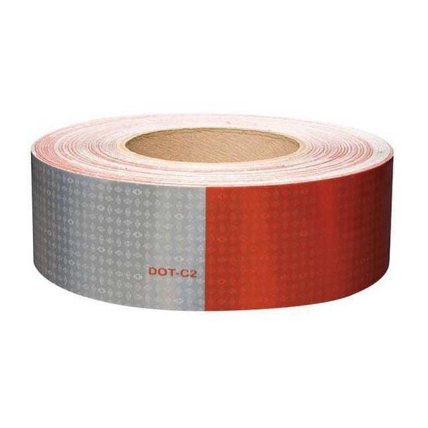 Oralite Reflective Tape,W 2 In,Red/White 18692