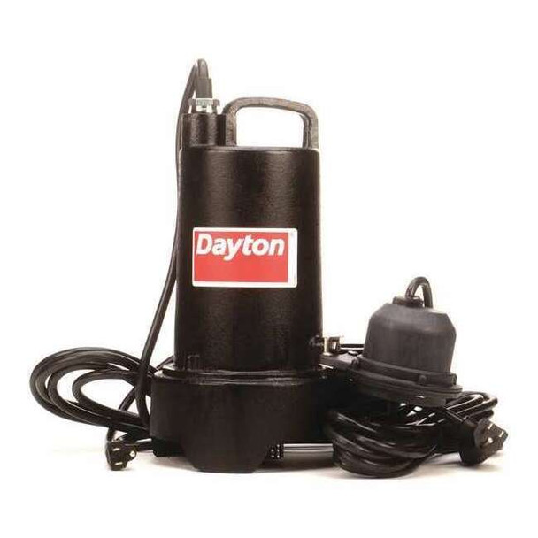 Dayton 3/4 HP 1-1/2" F Submersible Sump Pump 120V AC Diaphragm 3BB80