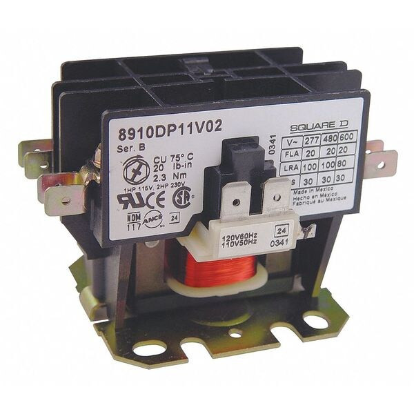 Definite Purpose Magnetic Contactor, 600V AC, 2 P, 1 Phase