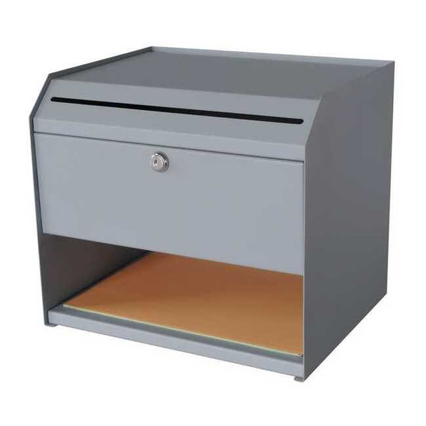 Manufacturer Varies Suggestion Box, Gry, 11" H, 12 1/2" W 2KEK2