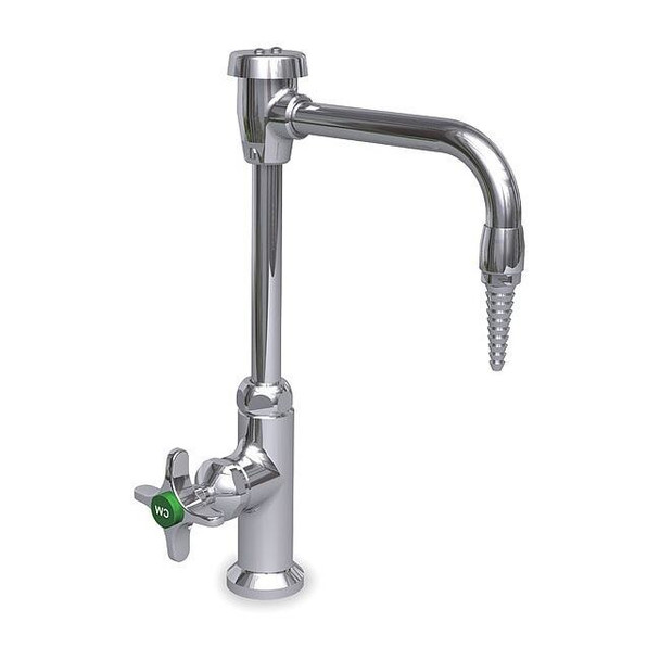 Watersaver Manual Laboratory Faucet, Single Hole Mount, Chrome 1 Hole L614VB